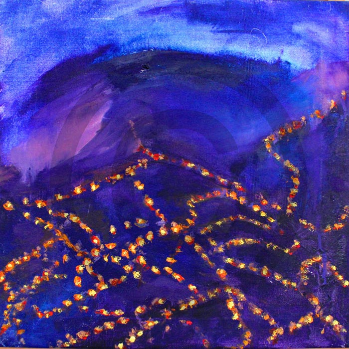 Night Drive Yorkshire - Oil on canvas